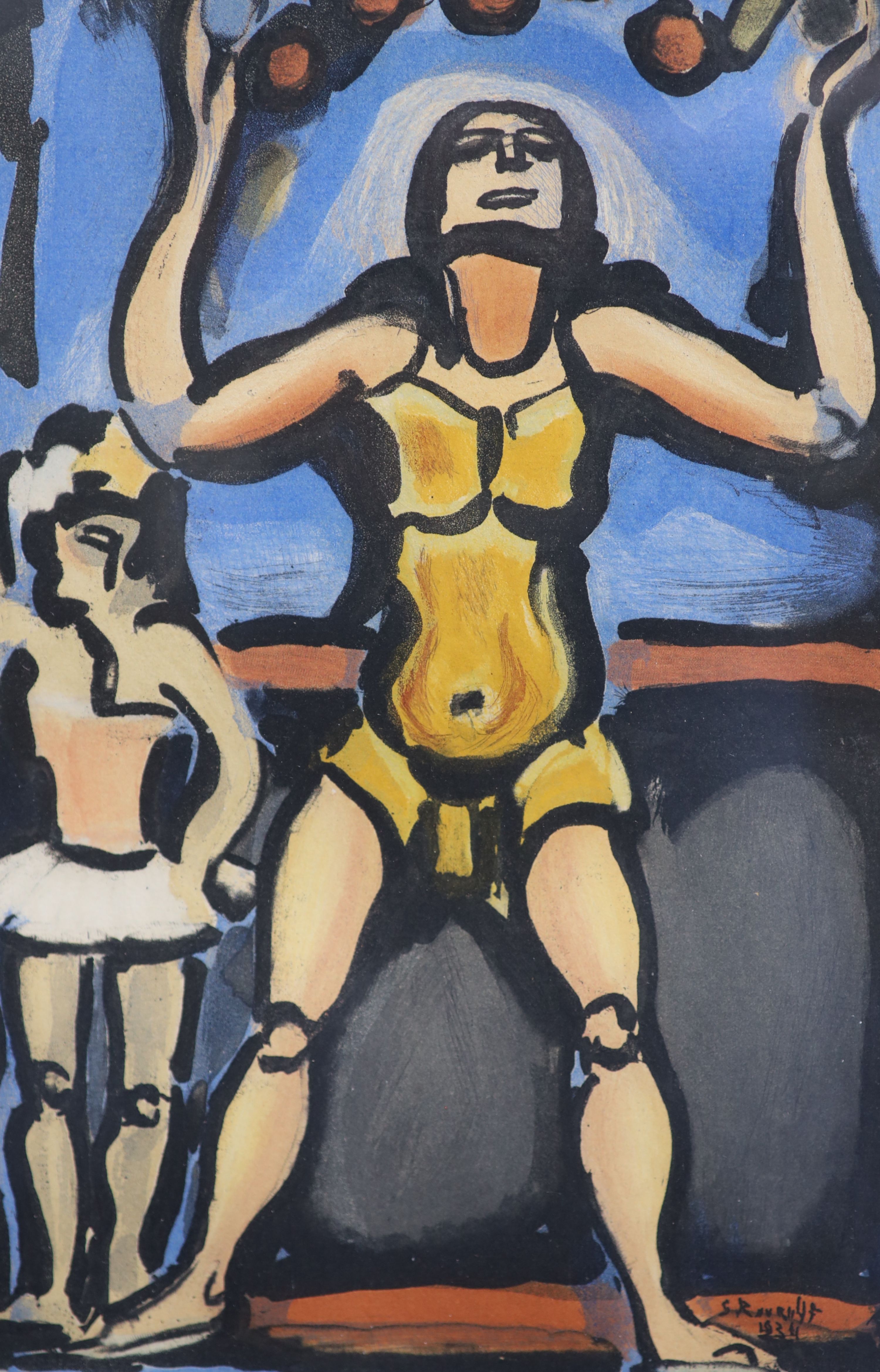 Georges Rouault (French, 1871-1958), Jongleur, from Cirque de Letoile Filante, aquatint, 31 x 20 cm.